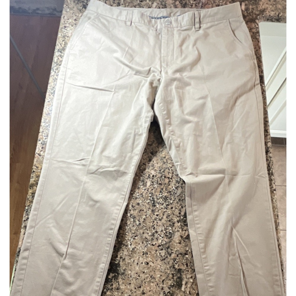 Bonobos Men's Beige Cotton Twill Slim Fit Flat Front Chino Pants 40 in